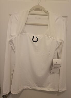 Indianapolis Colts All Sport Couture Long Sleeve Shirt with Mesh Collar Size L